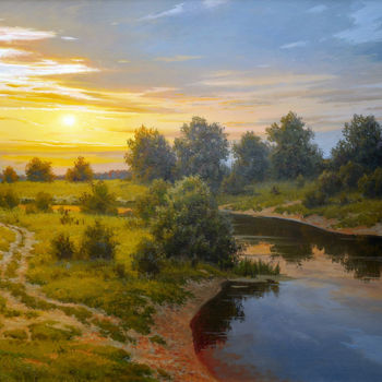 Ζωγραφική με τίτλο "Morning" από V Borodin, Αυθεντικά έργα τέχνης, Λάδι