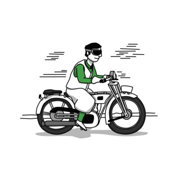 Grafika cyfrowa / sztuka generowana cyfrowo zatytułowany „Classic Motorcyclist” autorstwa V Karaba, Oryginalna praca, 2D pra…