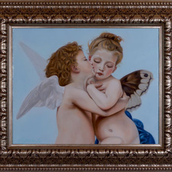 Ζωγραφική με τίτλο "Cupid and Psyche.Ki…" από Veronika Kurochka, Αυθεντικά έργα τέχνης, Λάδι