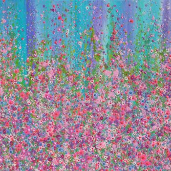 Painting titled "Abstract pink flowe…" by Valentina Pufe, Original Artwork, Acrylic