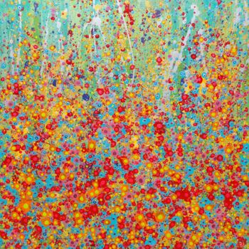 Painting titled "Abstract flowers pa…" by Valentina Pufe, Original Artwork, Acrylic