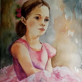 Painting titled ""la danseuse"" by Valerie Sorbets, Original Artwork, Watercolor