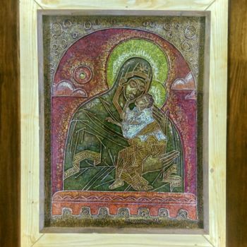 「"Богородица с младе…」というタイトルの絵画 Владимир Ухтяковによって, オリジナルのアートワーク, オイル