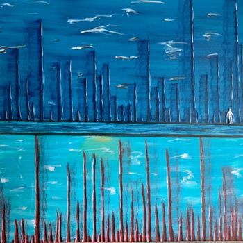 Pittura intitolato "Dessus dessous" da Wilcox, Opera d'arte originale, Olio Montato su Telaio per barella in legno