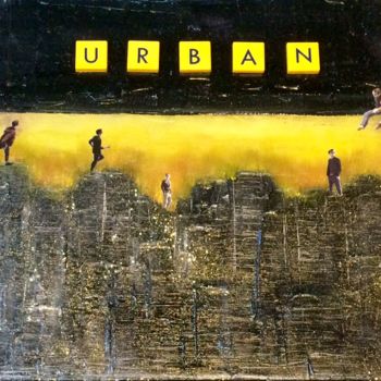 Pittura intitolato "Urban" da Wilcox, Opera d'arte originale, Olio Montato su Telaio per barella in legno