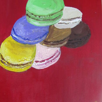 Painting titled "macarons" by Valerie Mazurier, Original Artwork, Acrylic