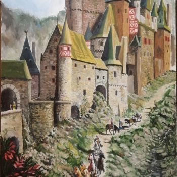 Painting titled "Altz castle" by Vladimir Butko, Original Artwork, Oil