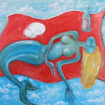 Peinture intitulée "Апрельский гидрокос…" par Vaceslav Li, Œuvre d'art originale, Huile