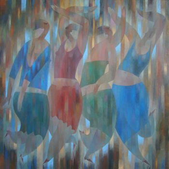 Malerei mit dem Titel "ДРЕСС-КОД КРАСНЫЕ Т…" von Viacheslav Pimenov, Original-Kunstwerk, Öl