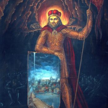 Ζωγραφική με τίτλο "Saint Vaclav" από Vaclav Vaca, Αυθεντικά έργα τέχνης, Λάδι