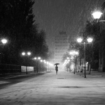 Photography titled "Snow, girl, lantern…" by Vadim Fedotov, Original Artwork, Digital Photography