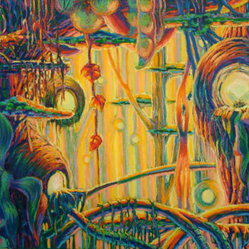 Peinture intitulée "Inhabited forest" par Vadim Kalinin, Œuvre d'art originale, Pastel