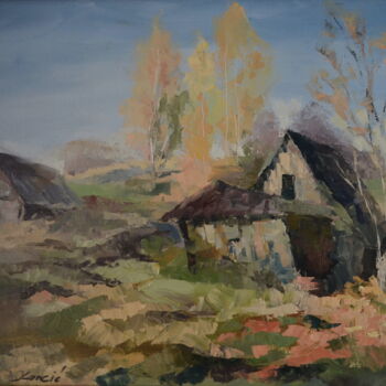 Peinture intitulée "осень" par Vadim Konchits, Œuvre d'art originale, Huile