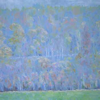 Peinture intitulée "Forêt céleste" par Vadim Mikhailov, Œuvre d'art originale, Huile