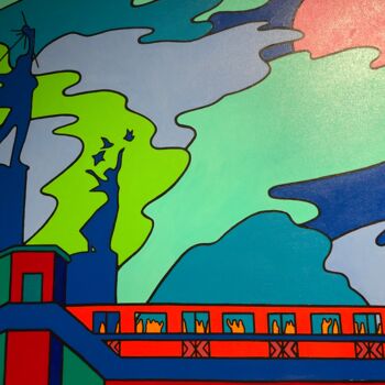 Картина под названием "Dnipro metro statio…" - Vadim Mykhalchuk, Подлинное произведение искусства, Масло