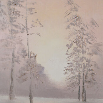 Pittura intitolato "Снежное солнце" da Vadim Stolyarov, Opera d'arte originale, Olio