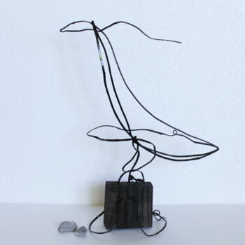 Sculptuur getiteld "Whale. Metal Sculpt…" door Vadim Studenov, Origineel Kunstwerk, Metalen