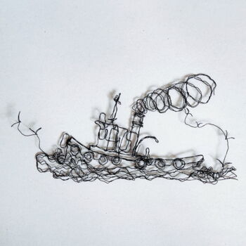 "The port tug is mov…" başlıklı Heykel Vadim Studenov tarafından, Orijinal sanat, Metaller