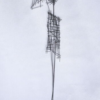 Sculpture titled "Woman walking under…" by Vadim Studenov, Original Artwork, Metals