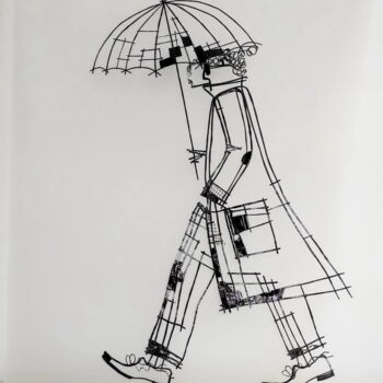 Escultura intitulada "Under rain" por Vadim Studenov, Obras de arte originais, Metais
