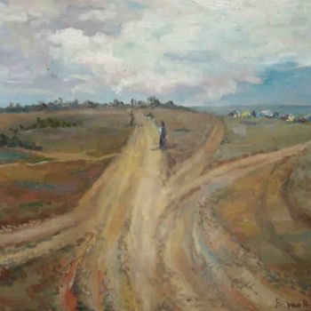 Painting titled "пути дороги Оленевки" by Vadim Zhukovskii, Original Artwork