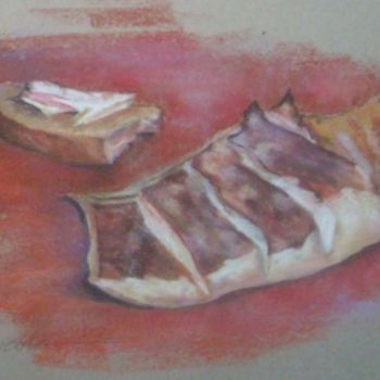 Ζωγραφική με τίτλο "сало и бутерброд" από Вадим Жуковский, Αυθεντικά έργα τέχνης, Λάδι