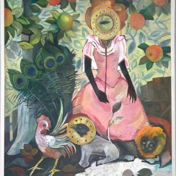 Peinture intitulée "хозяйка  лиса" par Vadimstrelchenya, Œuvre d'art originale