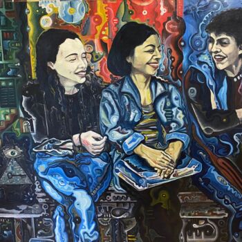 Картина под названием "dream gossips" - Vadison Almeida, Подлинное произведение искусства, Масло Установлен на Деревянная па…