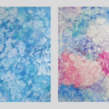 Painting titled ""Tenderness" Diptych" by Vafa Majidli, Original Artwork, Acrylic Mounted on Wood Stretcher frame