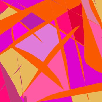 Druckgrafik mit dem Titel "Orange Geometry - P…" von Vafa Majidli, Original-Kunstwerk, Digitaldruck
