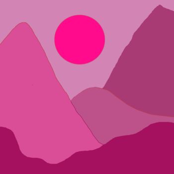 Printmaking titled "Pink Sunset. Purple…" by Vafa Majidli, Original Artwork, Digital Print
