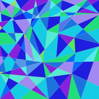 Printmaking titled "Blue & Purple Geome…" by Vafa Majidli, Original Artwork, Digital Print