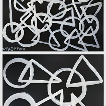 Schilderij getiteld ""Circles & Triangle…" door Vafa Majidli, Origineel Kunstwerk, Acryl