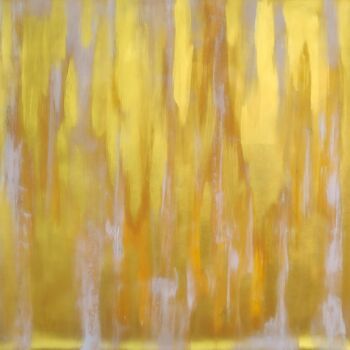 Printmaking titled "Golden Waves - Print" by Vafa Majidli, Original Artwork, Digital Print