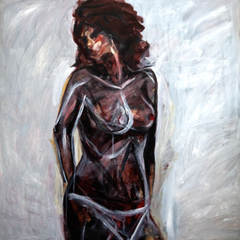 Painting titled "Nude Elegance 3" by Vafa, Original Artwork, Acrylic