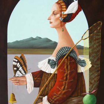 Картина под названием "Miss Butterfly" - Vahagn H, Подлинное произведение искусства, Акрил