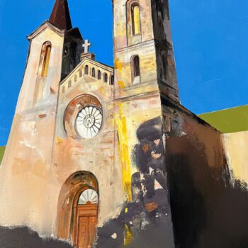 Pintura intitulada "Kaarli Church, Tall…" por Vahan Shahbazyan, Obras de arte originais, Óleo