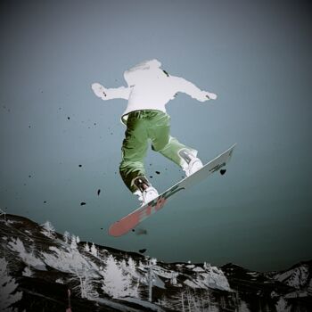 Digitale Kunst mit dem Titel "Snowboard montage" von Vaïni, Original-Kunstwerk, Fotomontage
