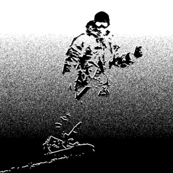 Digitale Kunst mit dem Titel "Snowboarder" von Vaïni, Original-Kunstwerk, Fotomontage