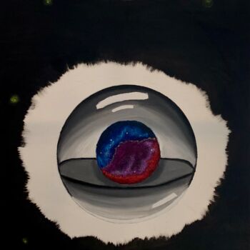 Painting titled "Sphere of influence" by Vaire Valier, Original Artwork, Oil Mounted on Wood Panel