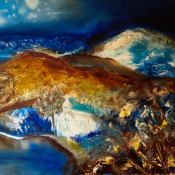 Peinture intitulée "Montagne sacrée" par Valerie Nunes, Œuvre d'art originale, Acrylique