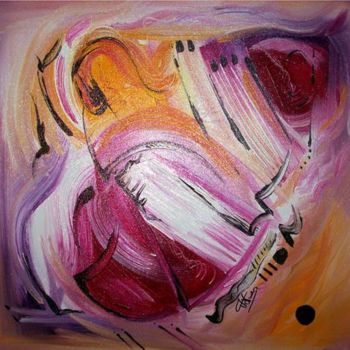 Pintura intitulada "Au coeur" por Valerie Nunes, Obras de arte originais, Óleo