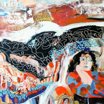 Peinture intitulée "Penser la liberté" par Valerie Nunes, Œuvre d'art originale, Acrylique