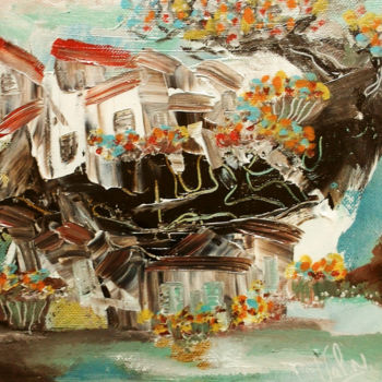 Peinture intitulée "Reve de village" par Valerie Nunes, Œuvre d'art originale
