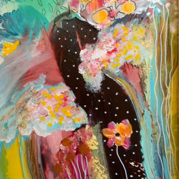 Peinture intitulée "Petite fleur" par Valerie Nunes, Œuvre d'art originale, Acrylique