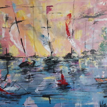 Pintura intitulada "Regata Ii" por Vala, Obras de arte originais, Acrílico Montado em Outro painel rígido