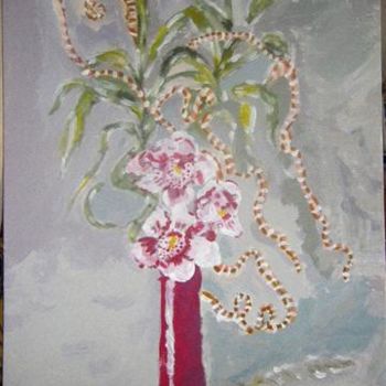 Painting titled "Floralies zen" by Valbrun, Original Artwork, Oil