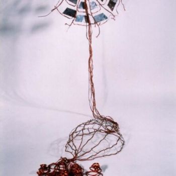 Sculpture titled "Parafleur" by Entournilleuse, Original Artwork, Metals