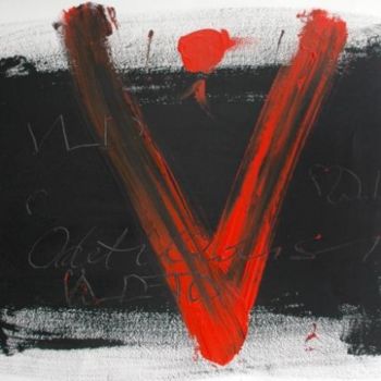Painting titled "RED V" by Veliu, Original Artwork