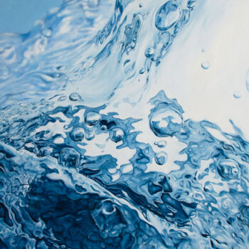 Painting titled "Drowning" by Valeria Latorre, Original Artwork, Oil Mounted on Aluminium